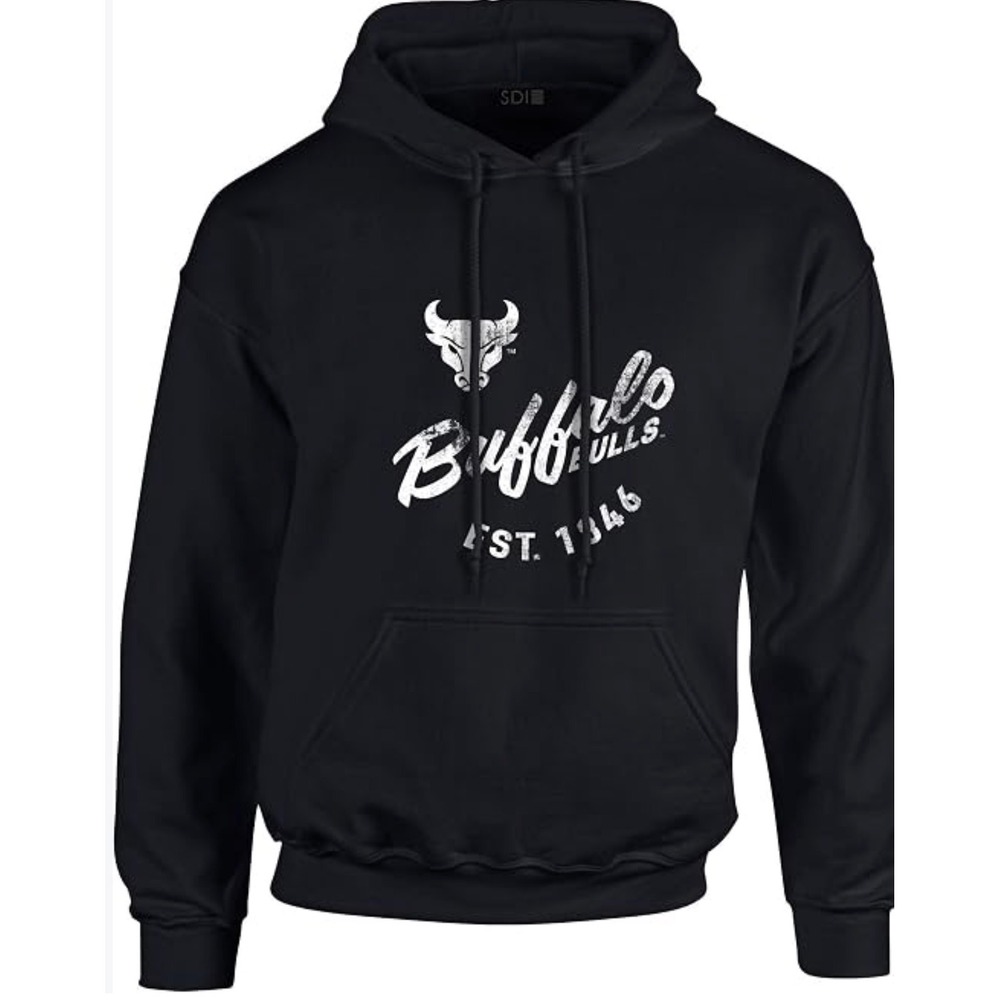 University at Buffalo Bulls pullover hoodie black bull logo EST. 1846" NEW 2XL